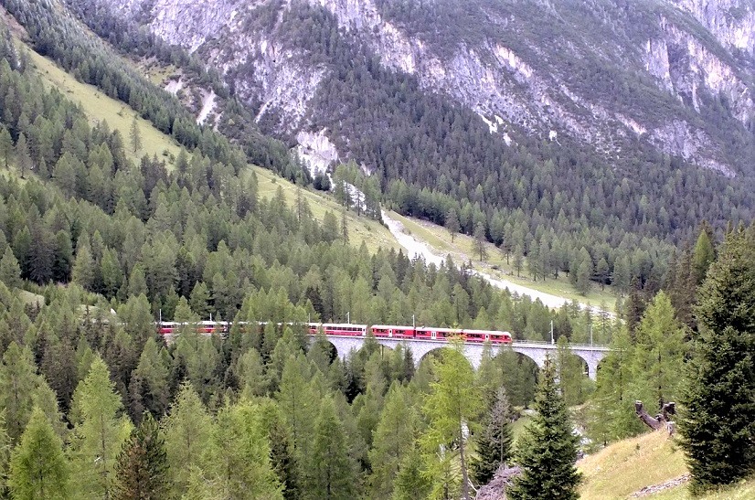 Un momento della gita sul Trenino del Bernina