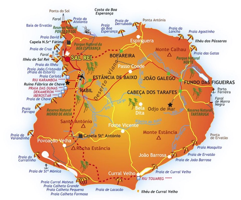Mappa dell'Isola di Boa Vista