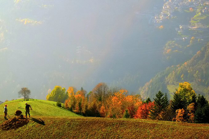 Il paesaggio nei pressi del Rifugio Vodala in autunno