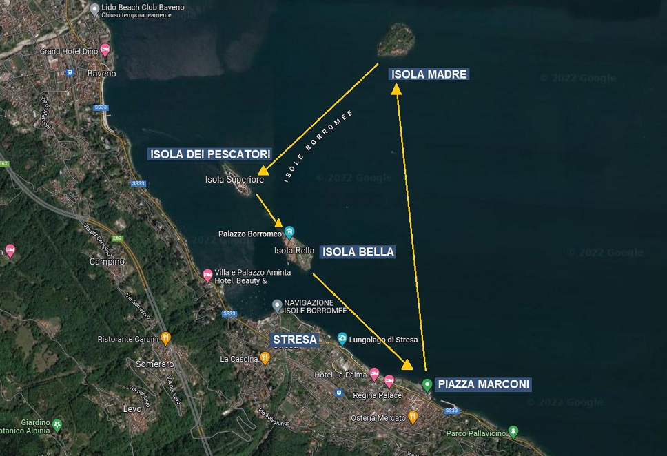 Mappa delle Isole Borromee sul Lago Maggiore: cosa vedere
