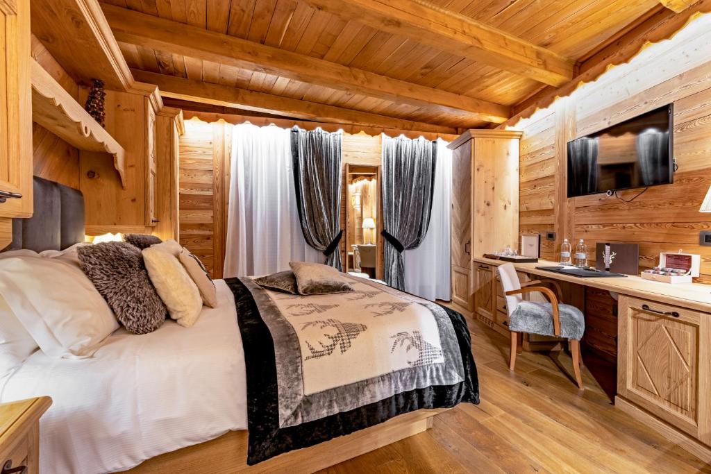 Una camera del romantico hotel Fiocco di Neve