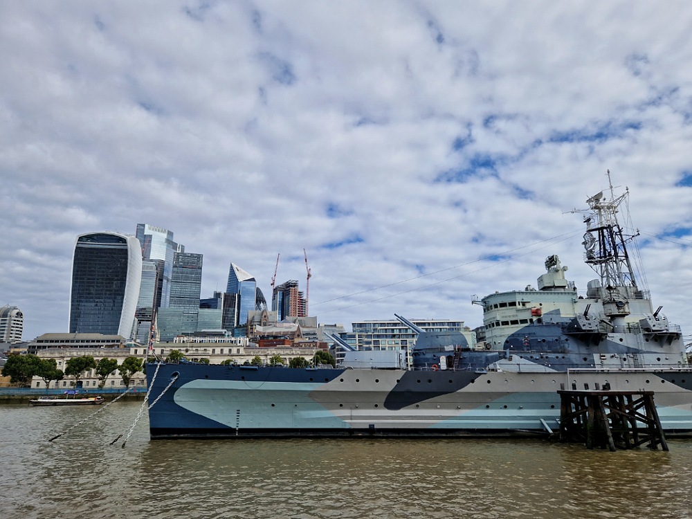 City e HMS Belfast dalla Queen’s Walk a Londra
